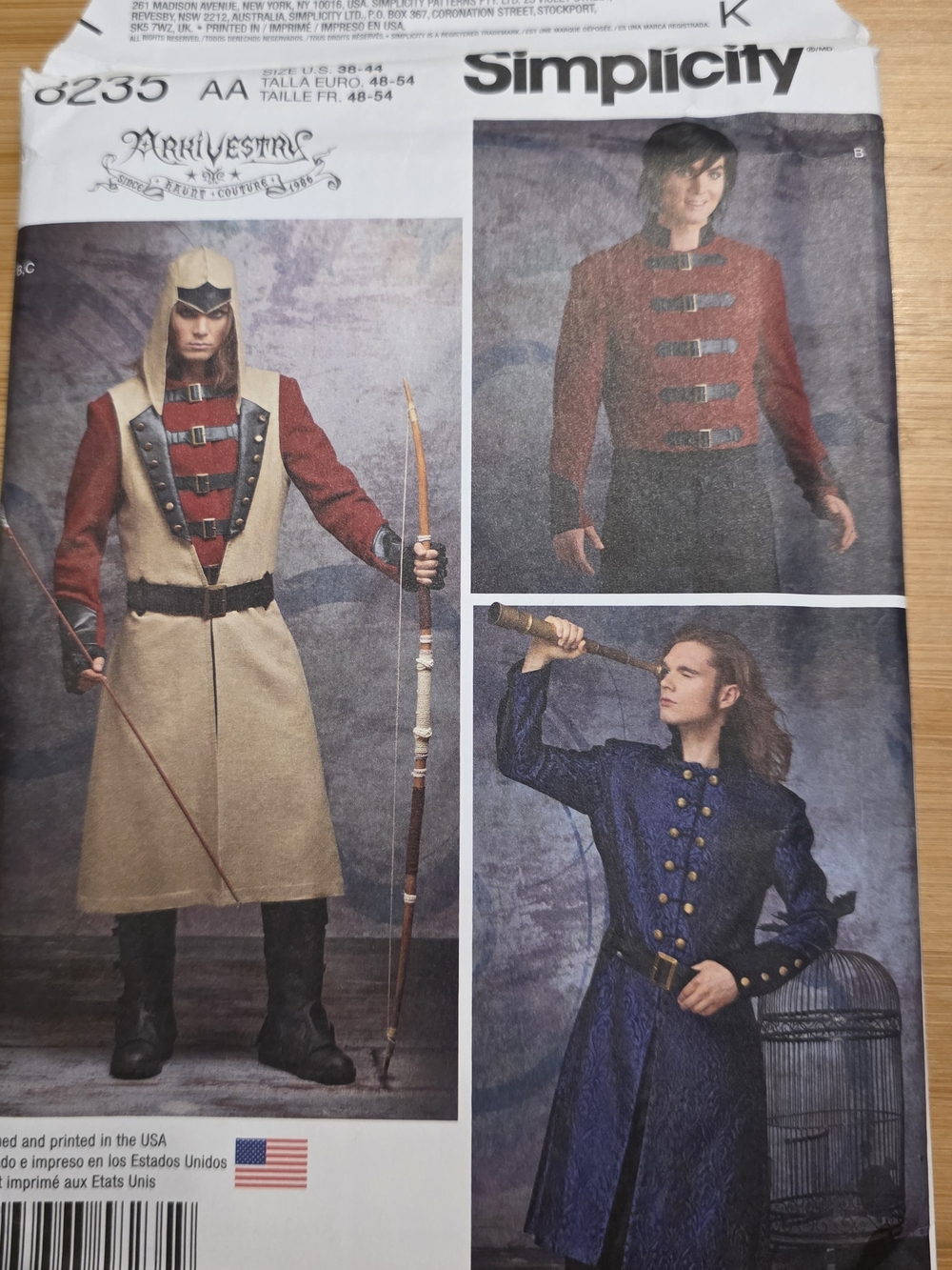 Simplicity 8235 Military-Inspired Coat, Jacket, Vest, Hood, and Belt- UNCUT